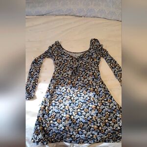 Hollister Floral Long Sleeve Dress, Size Medium